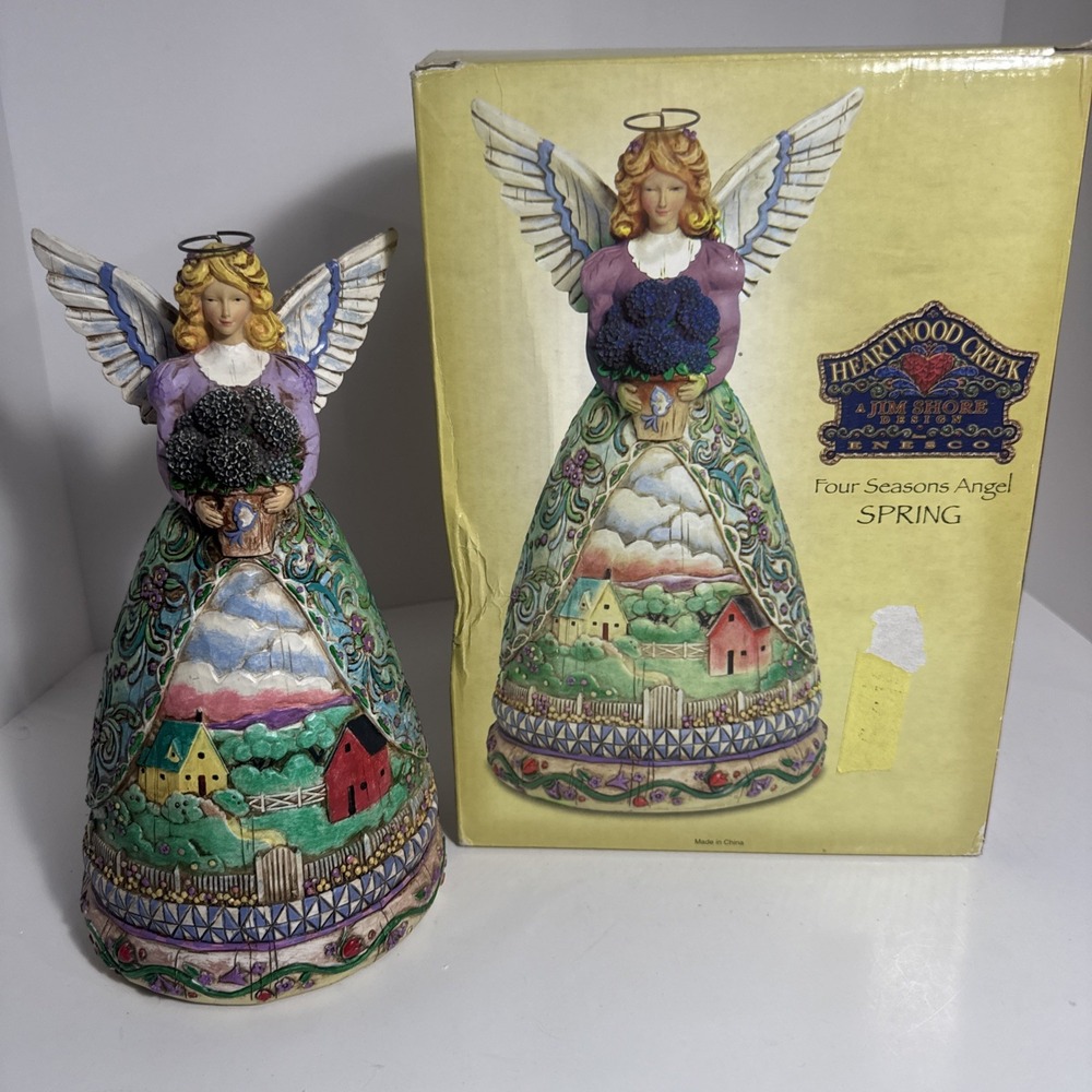 Jim Shore Heartwood Creek Four Seasons Angels Spring "New Beginnings" 9" NIB
